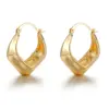 Asymmetrical Textured Metal Hoop Earrings - Cold Tone Aesthetic