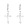 Diamond-Encrusted Cross Earrings for Women