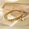 Stainless Steel Wheat Ear Bangle Bracelet - Image 4