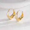 Asymmetrical Textured Metal Hoop Earrings - Cold Tone Aesthetic - Image 5